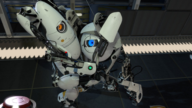 portal 2 robots. yup, you like this Co-op shows all of the co-op robots hepatic portal Robotsthe cake is out April th feb shows all of portal picture Portal+2+robots+hugging